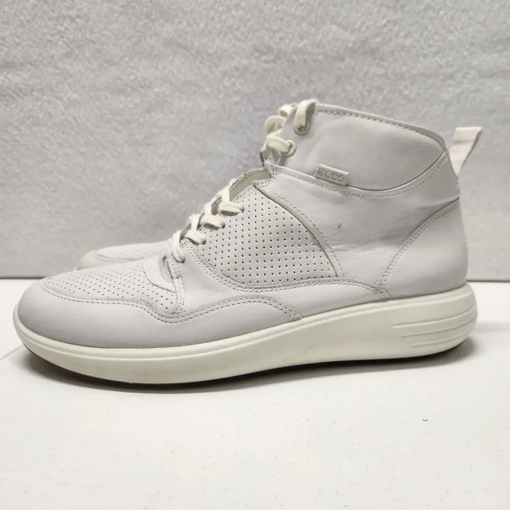 Ecco Leather Soft 7 Runner High-Top Trainers Sneakers White Women's Size 11 NWOT